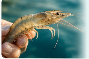 Illustration d’une crevette en contexte aquacole